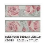 Бордюр Onice verde bouquet list 8,5x25