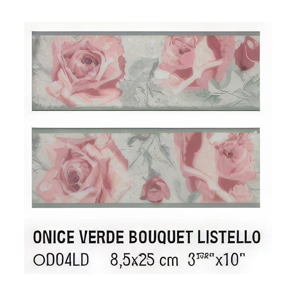 Бордюр Onice verde bouquet list 8,5x25