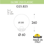Светильник Fumagalli GLOBE 250 с основ. опал/чёрный, Е27 G25.B25.000.AY — изображение 2