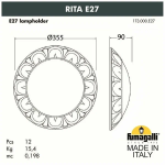 Светильник Fumagalli RITA 1T3.000 Чёрный/Опал — изображение 2