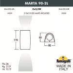 Светильник Fumagalli MARTA 90-2L 2A4.000.000.AXGU10, чёрный/п/прозрачный — изображение 4