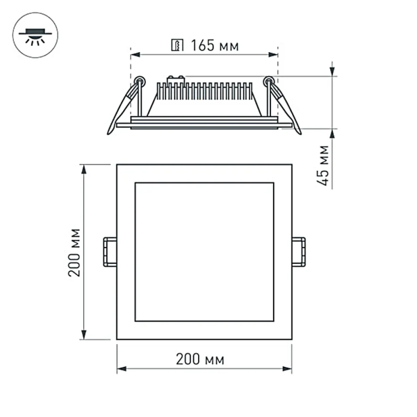 Светодиодная панель LT-S200x200WH 16W White — изображение 5