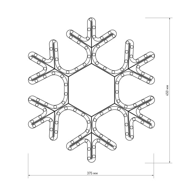Фигура ARD-SNOWFLAKE-M7-450x375-126LED Warm (230V, 7.5W) — изображение 4