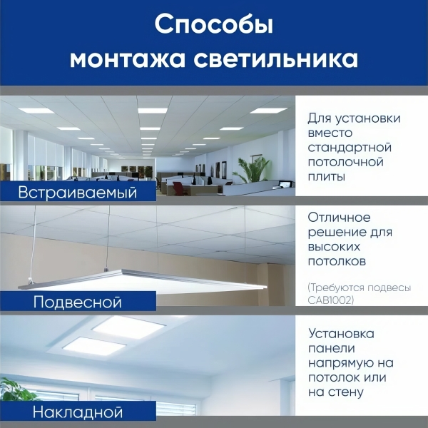 Светодиодный светильник Feron AL2115 36W 6500K Призма (IP20, 595*595*19мм) — изображение 2