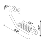 Standart/Hotel Grab rail with soap holder 20  mm tube — изображение 2