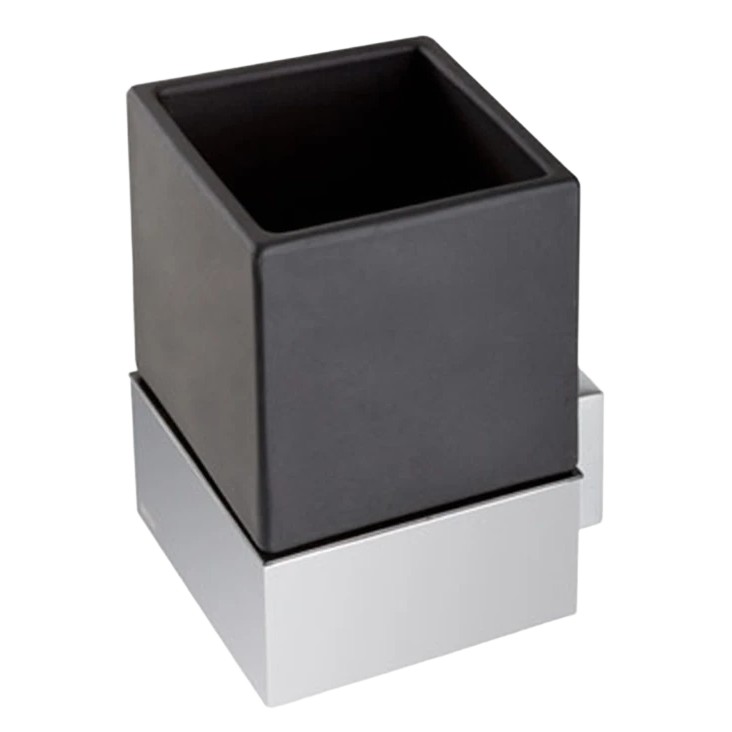Modern Art  Tumbler holder with black frosted glass